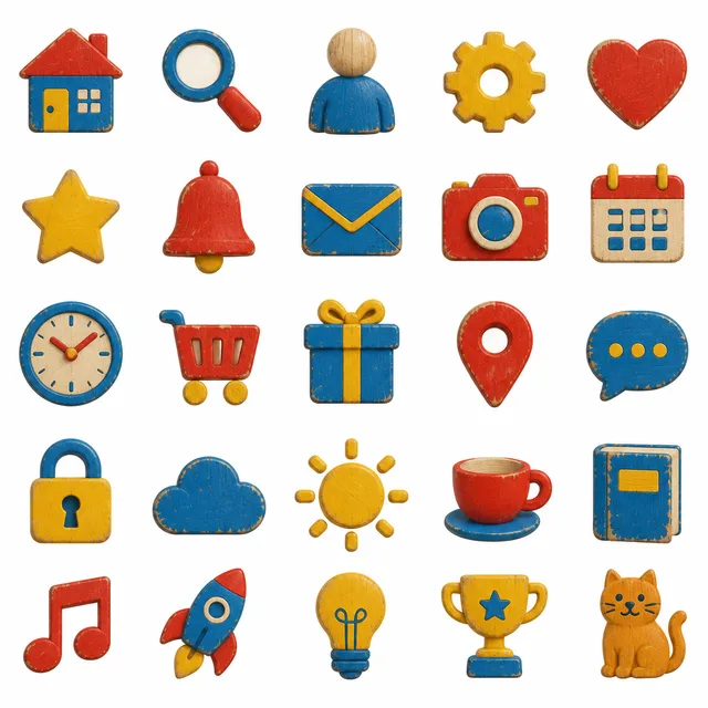 Wooden Toy icon style